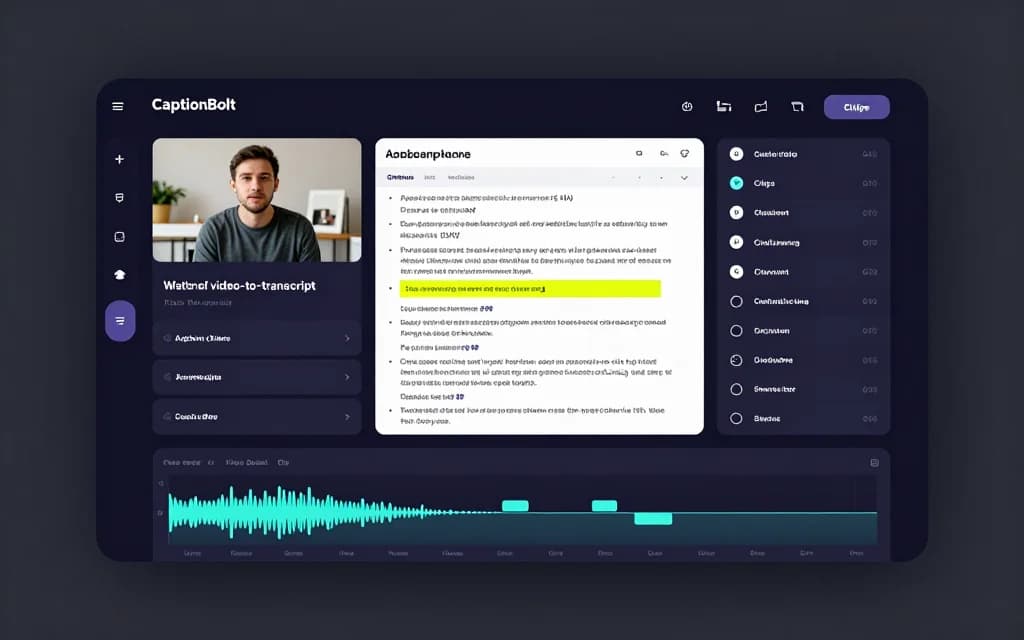 CaptionBolt video transcription workflow preview